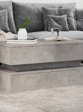 VidaXL Salontafel met LED-verlichting 90x50x40 cm betongrijs