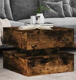 VidaXL Salontafel met metalen poten 50x50x40 cm gerookt eikenkleurig