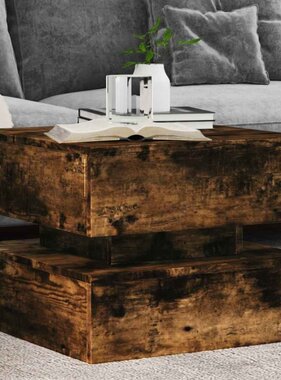 VidaXL Salontafel met metalen poten 50x50x40 cm gerookt eikenkleurig