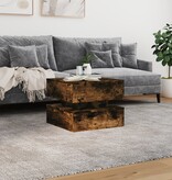 VidaXL Salontafel met metalen poten 50x50x40 cm gerookt eikenkleurig