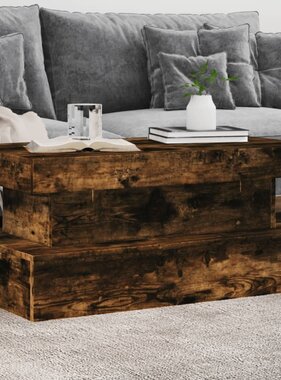 VidaXL Salontafel met LED-verlichting 90x50x40 cm gerookt eikenkleurig