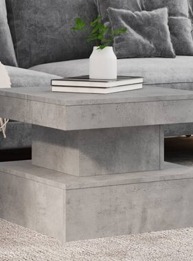 VidaXL Salontafel met LED-verlichting 50x50x40 cm betongrijs