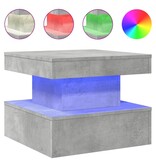 VidaXL Salontafel met LED-verlichting 50x50x40 cm betongrijs