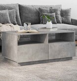 VidaXL Salontafel met LED-verlichting 90x49x40 cm betongrijs