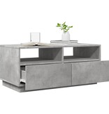 VidaXL Salontafel met LED-verlichting 90x49x40 cm betongrijs