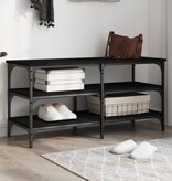 VidaXL Schoenenbank 100x38,5x49 cm bewerkt hout zwart