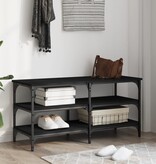 VidaXL Schoenenbank 100x38,5x49 cm bewerkt hout zwart