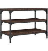 VidaXL Schoenenbankje 70x38,5x49 cm bewerkt hout bruin eikenkleur