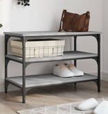 VidaXL Schoenenbankje 70x38,5x49 cm bewerkt hout grijs sonoma eiken