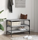 VidaXL Schoenenbankje 70x38,5x49 cm bewerkt hout grijs sonoma eiken