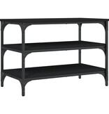 VidaXL Schoenenbankje 70x38,5x49 cm bewerkt hout zwart