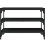 VidaXL Schoenenbankje 70x38,5x49 cm bewerkt hout zwart