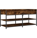 VidaXL Schoenenbankje 100x42,5x50 cm bewerkt hout gerookt eikenkleurig