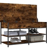 VidaXL Schoenenbankje 100x42,5x50 cm bewerkt hout gerookt eikenkleurig