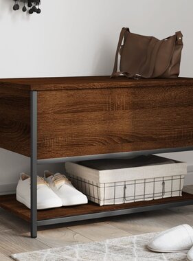 VidaXL Opbergbankje 70x42,5x47 cm bewerkt hout bruin eikenkleur
