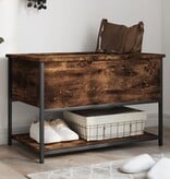 VidaXL Opbergbankje 70x42,5x47 cm bewerkt hout gerookt eikenkleurig