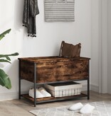 VidaXL Opbergbankje 70x42,5x47 cm bewerkt hout gerookt eikenkleurig