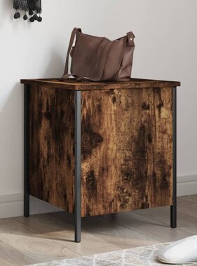 VidaXL Opbergbankje 40x42,5x50 cm bewerkt hout gerookt eikenkleurig