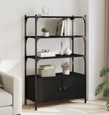 VidaXL Boekenkast 3-laags 70x30x109,5 cm bewerkt hout zwart