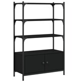 VidaXL Boekenkast 3-laags 70x30x109,5 cm bewerkt hout zwart