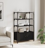 VidaXL Boekenkast 3-laags 70x30x109,5 cm bewerkt hout zwart