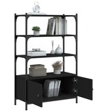 VidaXL Boekenkast 3-laags 70x30x109,5 cm bewerkt hout zwart