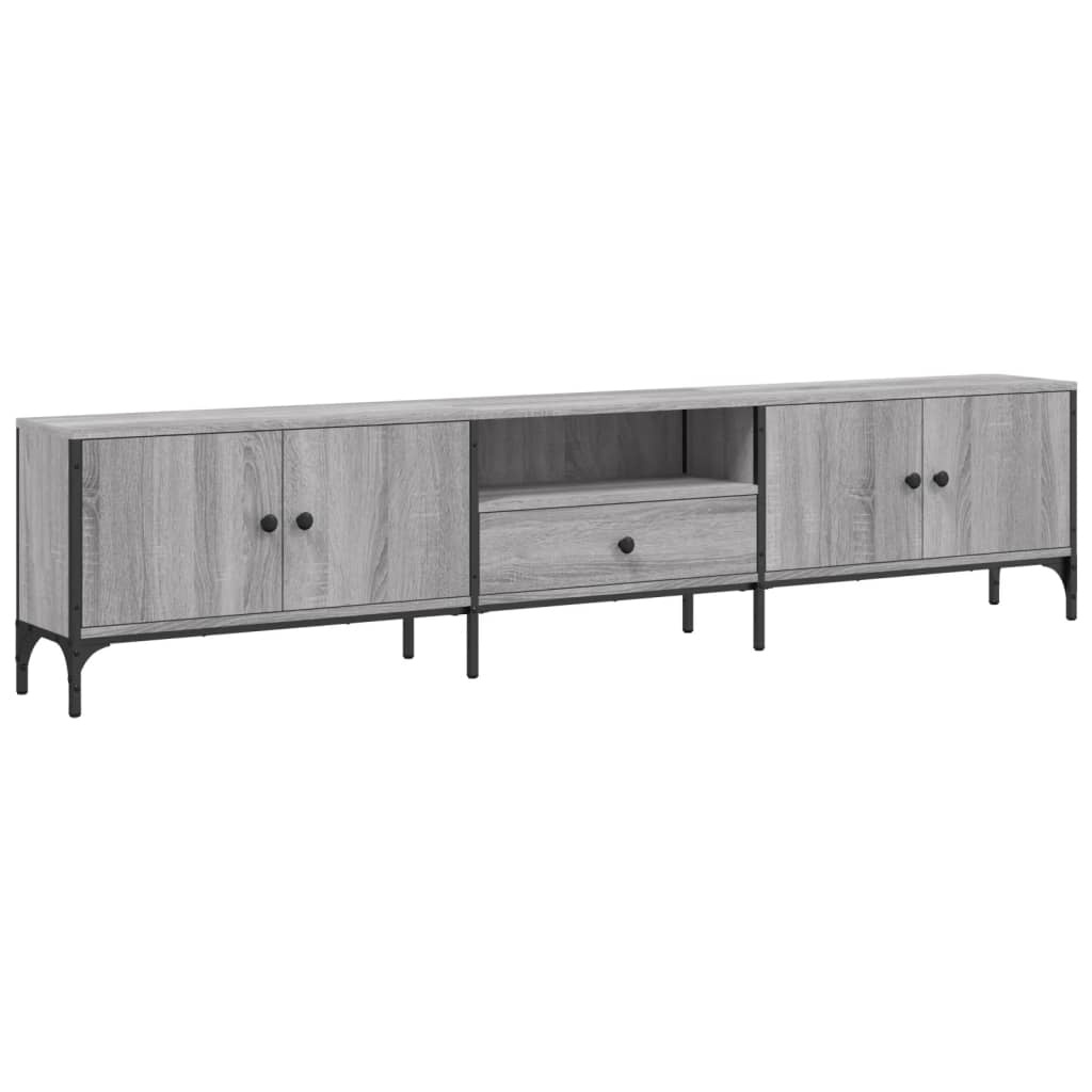 VidaXL Tv-meubel met lade 200x25x44 cm bewerkt hout grijs sonoma eiken