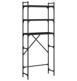 VidaXL Wasmachinerek 67x25x163 cm bewerkt hout zwart