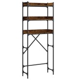 VidaXL Wasmachinerek 67x25x163 cm bewerkt hout gerookt eikenkleurig