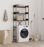 VidaXL Wasmachinerek 67x25x163 cm bewerkt hout gerookt eikenkleurig