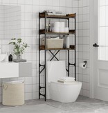 VidaXL Wasmachinerek 67x25x163 cm bewerkt hout gerookt eikenkleurig