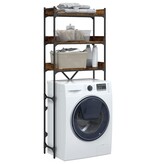 VidaXL Wasmachinerek 67x25x163 cm bewerkt hout gerookt eikenkleurig