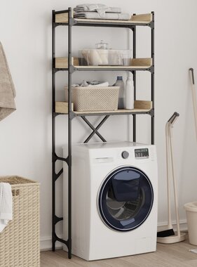 VidaXL Wasmachinekast 67x25x163 cm bewerkt hout sonoma eikenkleurig