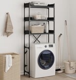 VidaXL Wasmachinekast 67x25x163 cm bewerkt hout zwart