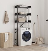 VidaXL Wasmachinekast 67x25x163 cm bewerkt hout zwart