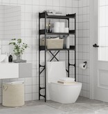 VidaXL Wasmachinekast 67x25x163 cm bewerkt hout zwart