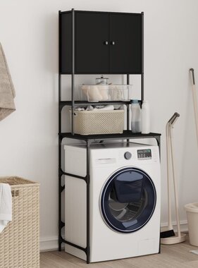 VidaXL Wasmachinekast 68x48,5x194 cm zwart
