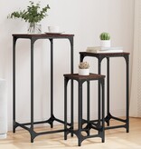 VidaXL 3-delige Tafeltjesset bewerkt hout bruin eikenkleur