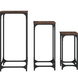 VidaXL 3-delige Tafeltjesset bewerkt hout bruin eikenkleur