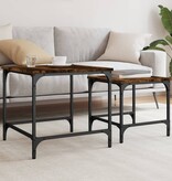 VidaXL 2-delige Tafeltjesset bewerkt hout gerookt eikenkleurig