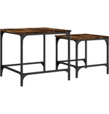 VidaXL 2-delige Tafeltjesset bewerkt hout gerookt eikenkleurig