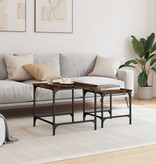 VidaXL 2-delige Tafeltjesset bewerkt hout gerookt eikenkleurig