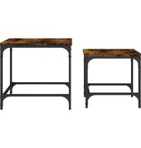 VidaXL 2-delige Tafeltjesset bewerkt hout gerookt eikenkleurig