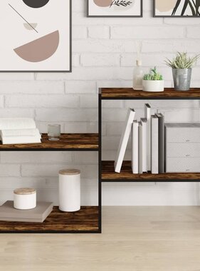 VidaXL Wandschappen 4 st 60x40x1,5 cm bewerkt hout gerookt eikenkleur