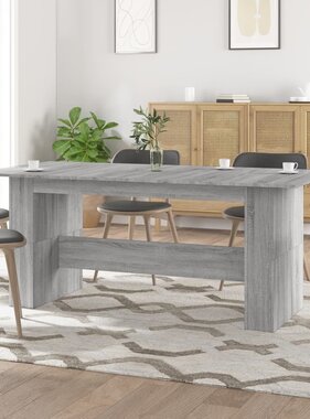 VidaXL Eettafel 180x90x76 cm bewerkt hout grijs sonoma eikenkleurig