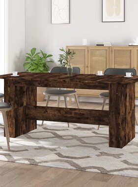 VidaXL Eettafel 180x90x76 cm bewerkt hout gerookt eikenkleurig