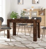 VidaXL Eettafel 120x60x76 cm bewerkt hout gerookt eikenkleurig