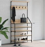 VidaXL Kledingrek met schoenenrek 90x34x184 cm sonoma eikenkleurig