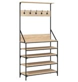 VidaXL Kledingrek met schoenenrek 90x34x184 cm sonoma eikenkleurig