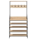 VidaXL Kledingrek met schoenenrek 90x34x184 cm sonoma eikenkleurig